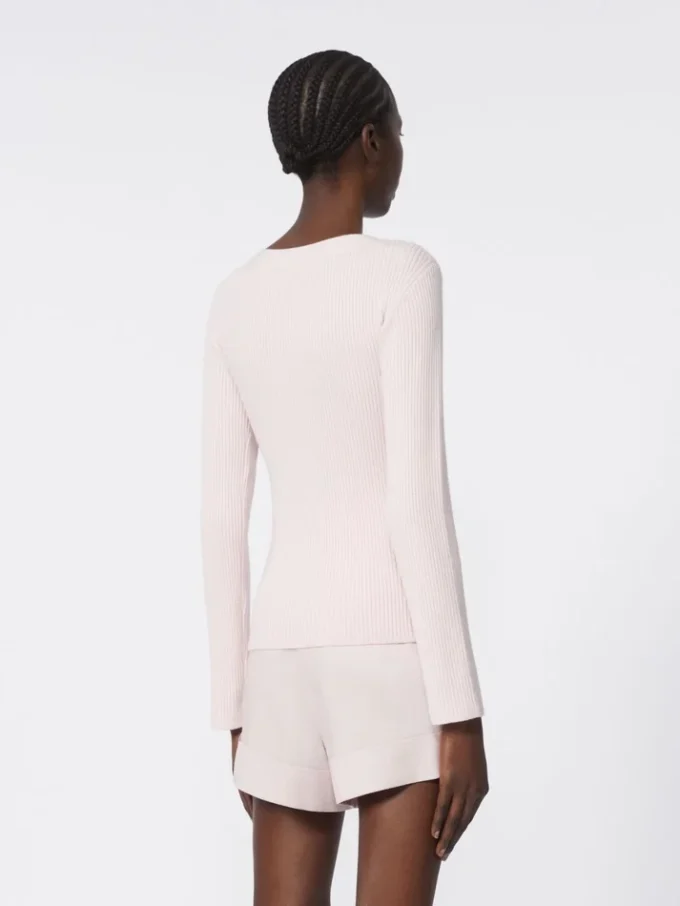 Jersey de lana y cachemira, rosa