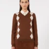 Jersey de lana y seda, color chocolate