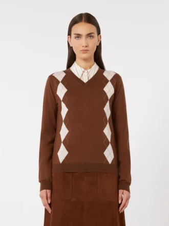 Jersey de lana y seda, color chocolate