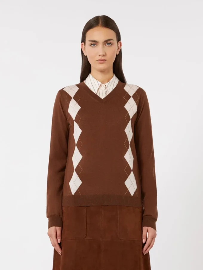 Jersey de lana y seda, color chocolate