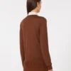 Jersey de lana y seda, color chocolate