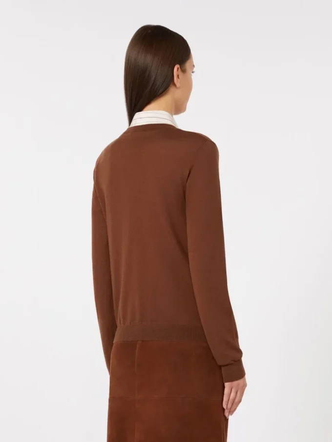 Jersey de lana y seda, color chocolate