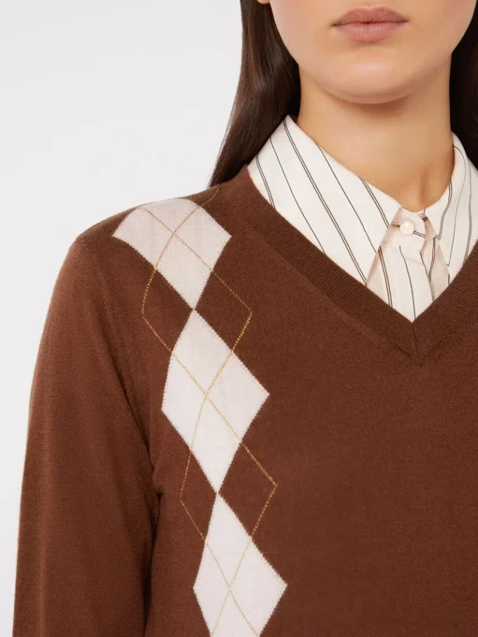 Jersey de lana y seda, color chocolate