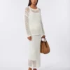 Falda de algodón de malla, blanco óptico Falda de algodón de malla, blanco óptico