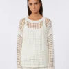 Jersey de malla de algodón, blanco óptico