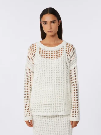 Jersey de malla de algodón, blanco óptico