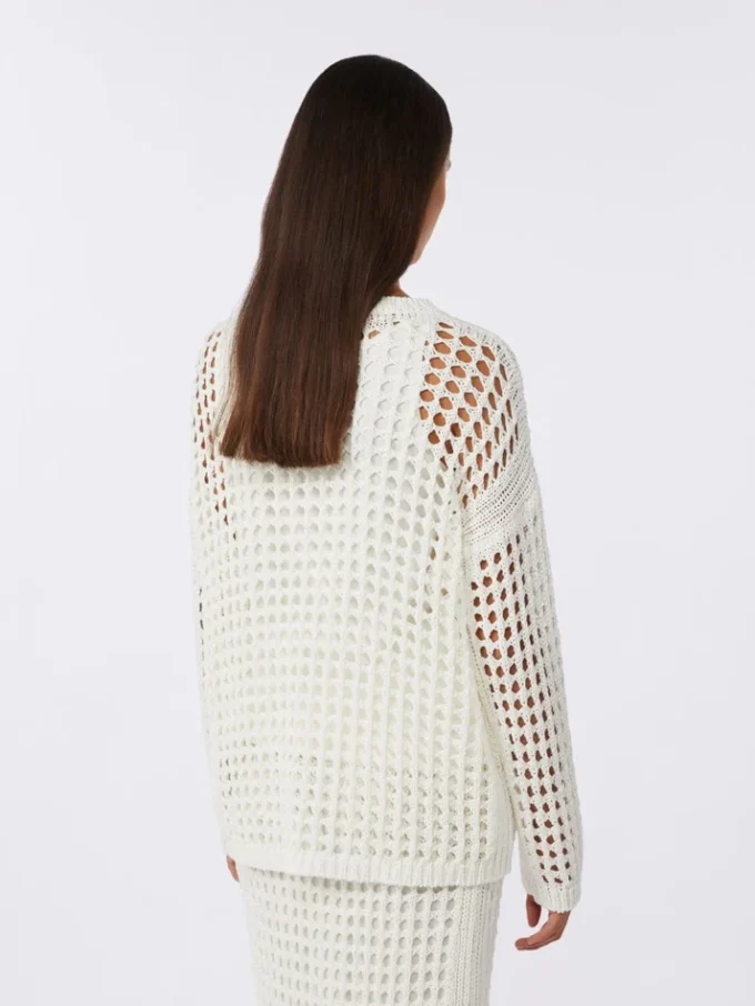 Jersey de malla de algodón, blanco óptico