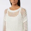 Jersey de malla de algodón, blanco óptico
