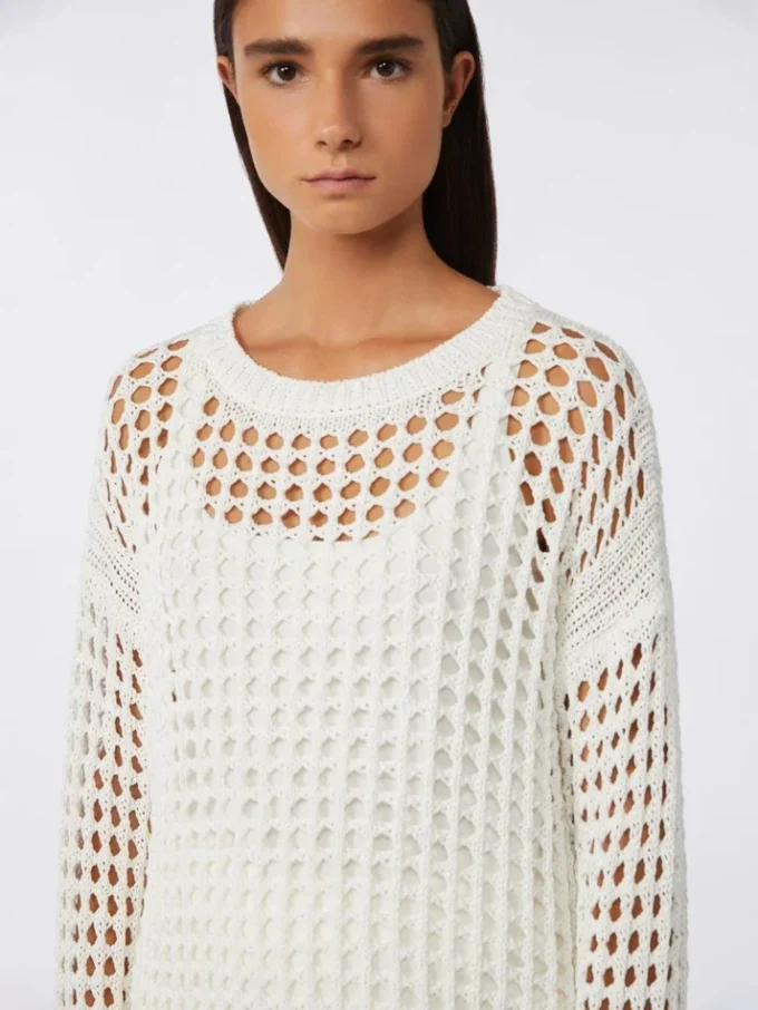 Jersey de malla de algodón, blanco óptico