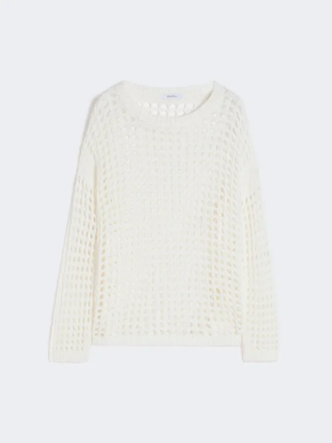 Jersey de malla de algodón, blanco óptico