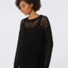 Jersey de malla de algodón, negro