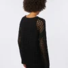 Jersey de malla de algodón, negro