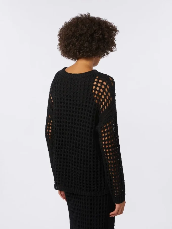 Jersey de malla de algodón, negro