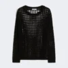 Jersey de malla de algodón, negro