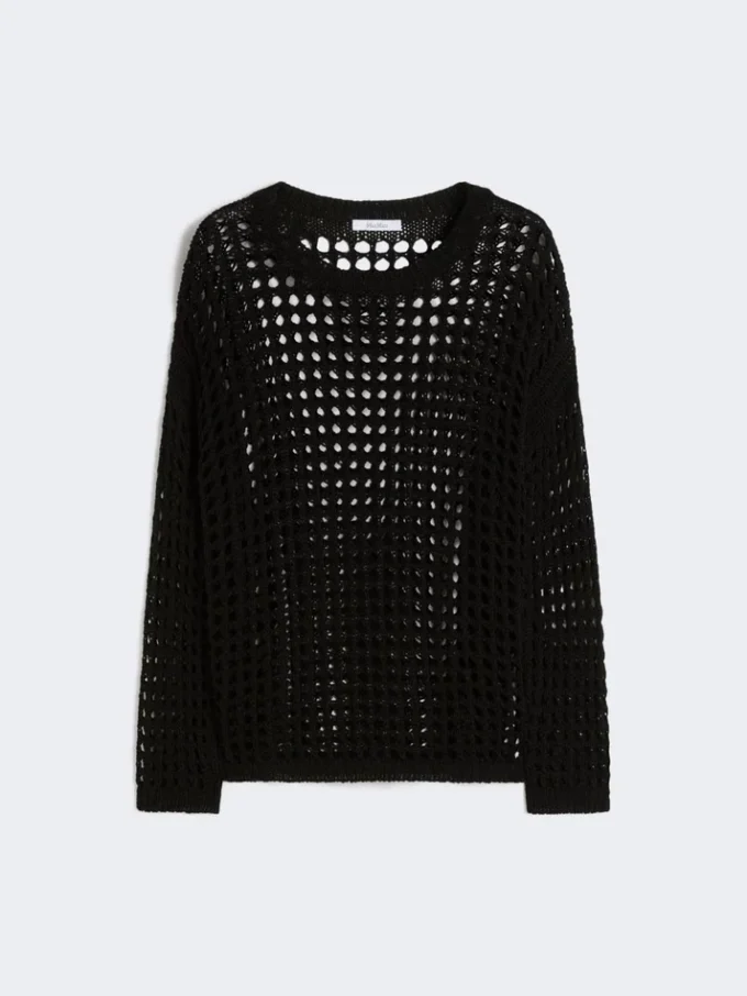 Jersey de malla de algodón, negro