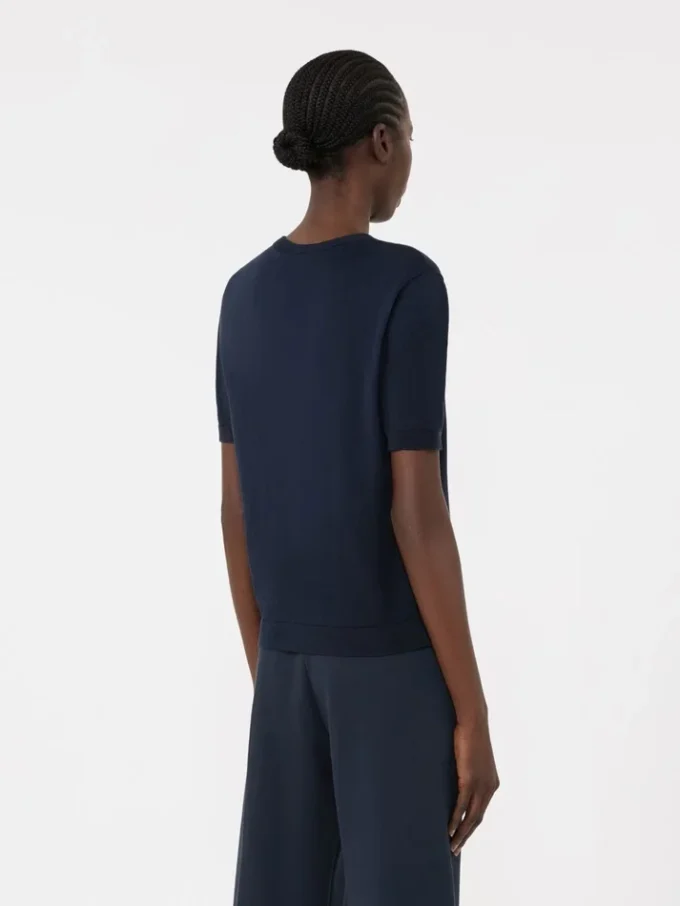 Jersey de seda y algodón, azul marino