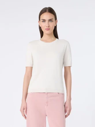 Jersey de seda y algodón, color crudo