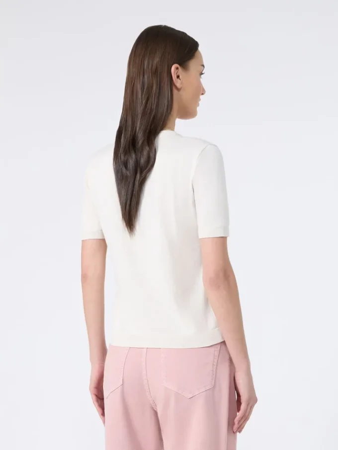 Jersey de seda y algodón, color crudo