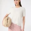 Jersey de seda y algodón, color crudo