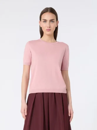 Jersey de seda y algodón, rosa