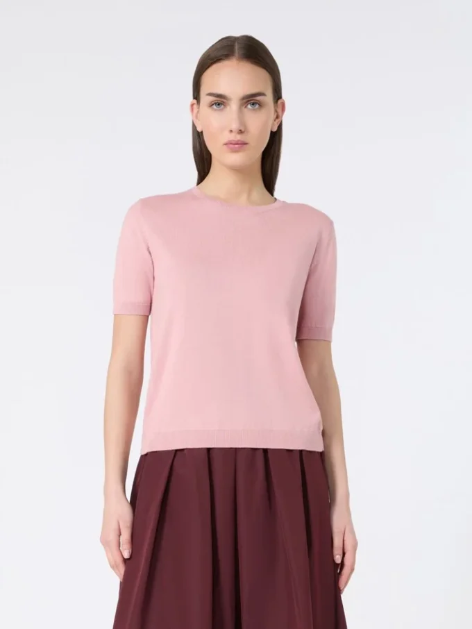 Jersey de seda y algodón, rosa