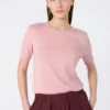 Jersey de seda y algodón, rosa