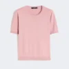 Jersey de seda y algodón, rosa