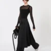 Jersey de viscosa con efecto trampantojo, negro Jersey de viscosa con efecto trampantojo, negro