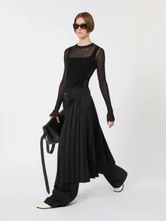 Jersey de viscosa con efecto trampantojo, negro