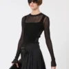 Jersey de viscosa con efecto trampantojo, negro Jersey de viscosa con efecto trampantojo, negro
