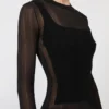 Jersey de viscosa con efecto trampantojo, negro Jersey de viscosa con efecto trampantojo, negro