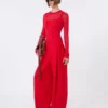 Jersey de viscosa con efecto trampantojo, rojo Jersey de viscosa con efecto trampantojo, rojo