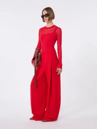 Jersey de viscosa con efecto trampantojo, rojo