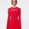 Jersey de viscosa con efecto trampantojo, rojo Jersey de viscosa con efecto trampantojo, rojo