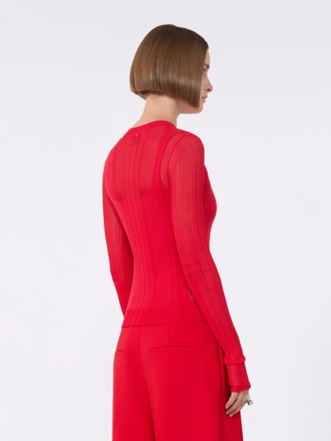 Jersey de viscosa con efecto trampantojo, rojo Jersey de viscosa con efecto trampantojo, rojo