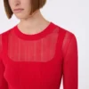 Jersey de viscosa con efecto trampantojo, rojo Jersey de viscosa con efecto trampantojo, rojo