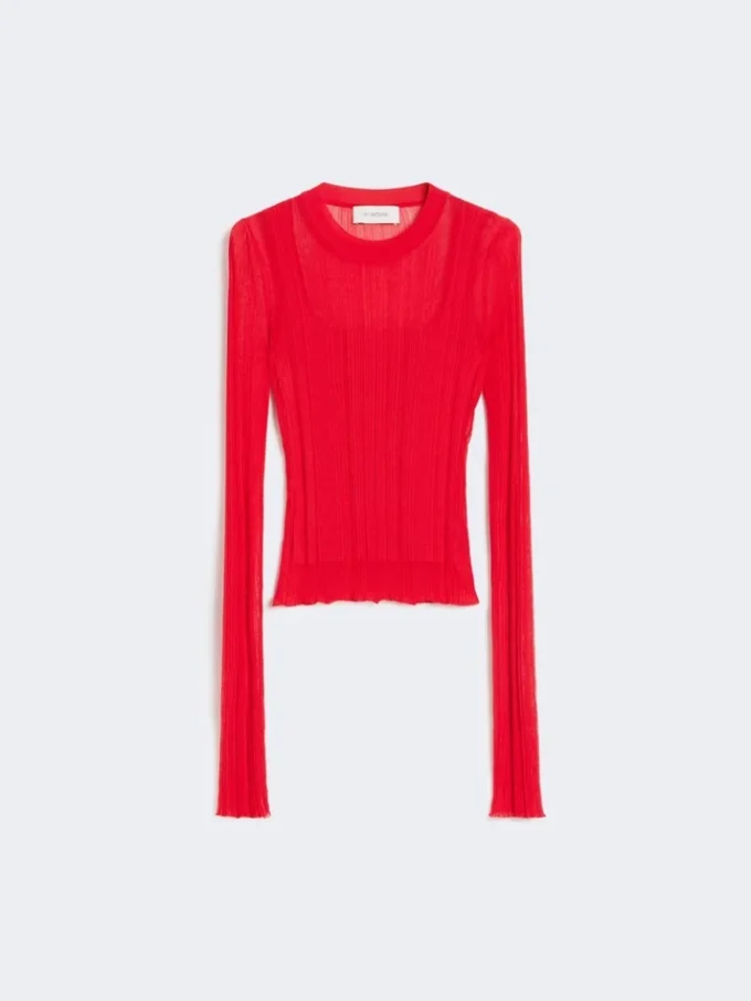 Jersey de viscosa con efecto trampantojo, rojo Jersey de viscosa con efecto trampantojo, rojo