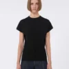 Jersey de viscosa de punto elástico, negro