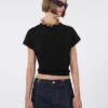 Jersey de viscosa de punto elástico, negro