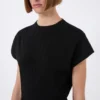Jersey de viscosa de punto elástico, negro