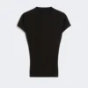 Jersey de viscosa de punto elástico, negro