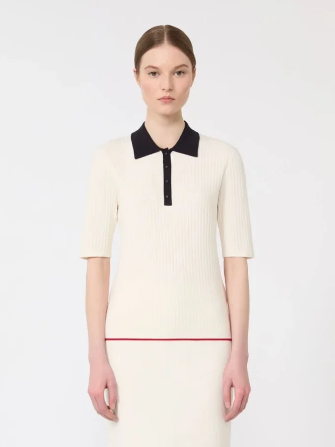 Jersey de viscosa elástica, blanco y azul Jersey de viscosa elástica, blanco y azul