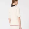 Jersey de viscosa elástica, blanco y azul Jersey de viscosa elástica, blanco y azul