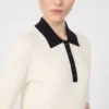 Jersey de viscosa elástica, blanco y azul Jersey de viscosa elástica, blanco y azul