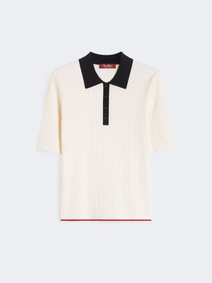 Jersey de viscosa elástica, blanco y azul Jersey de viscosa elástica, blanco y azul