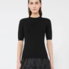 Jersey de viscosa elástica, negro