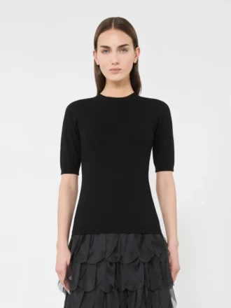 Jersey de viscosa elástica, negro