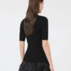 Jersey de viscosa elástica, negro