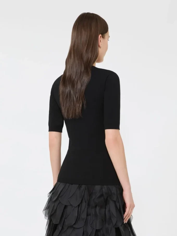 Jersey de viscosa elástica, negro
