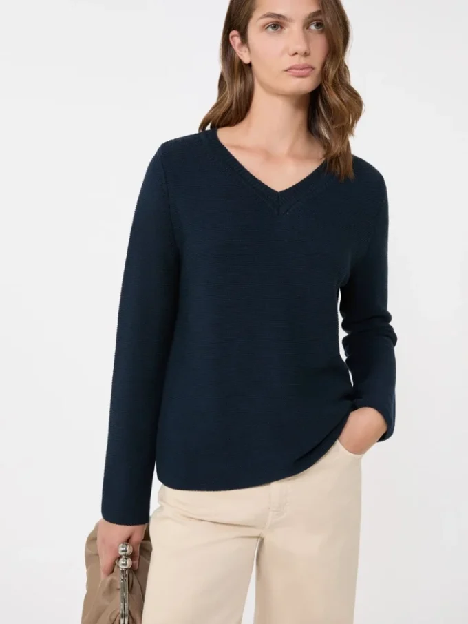 Jersey holgado de algodón, azul marino